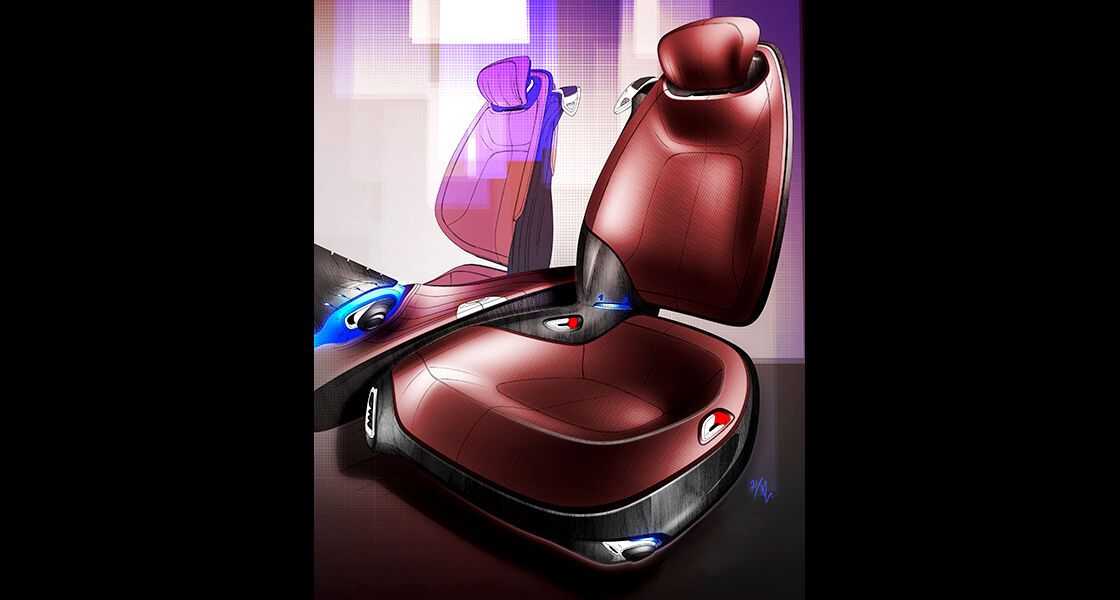 Concept illustration of the seats of i-oniq