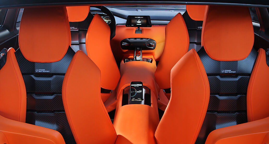 Cockpit area view in red color of 2014 Intrado