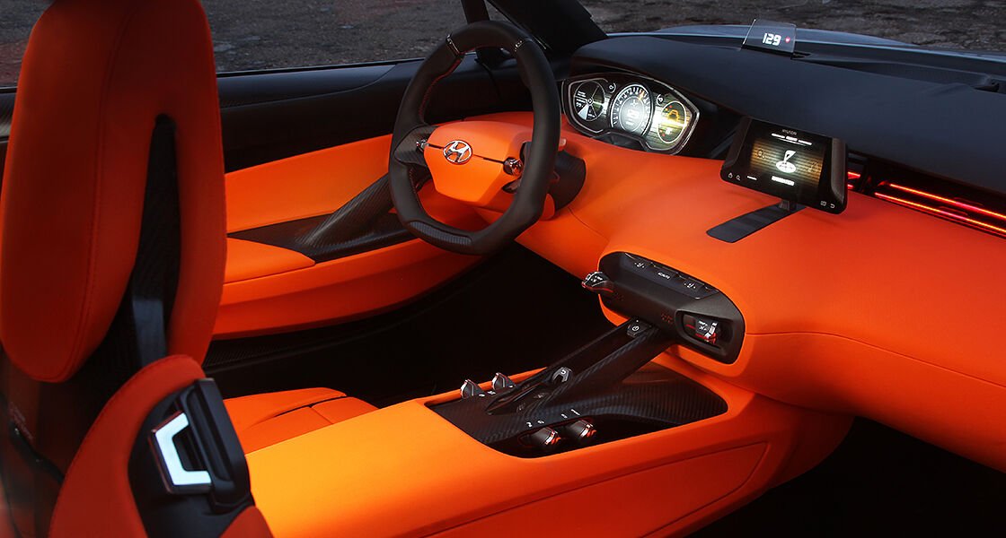 Cockpit area view in red color of 2014 Intrado