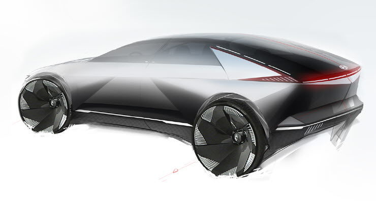 2019 concept car 45 side rear sketch