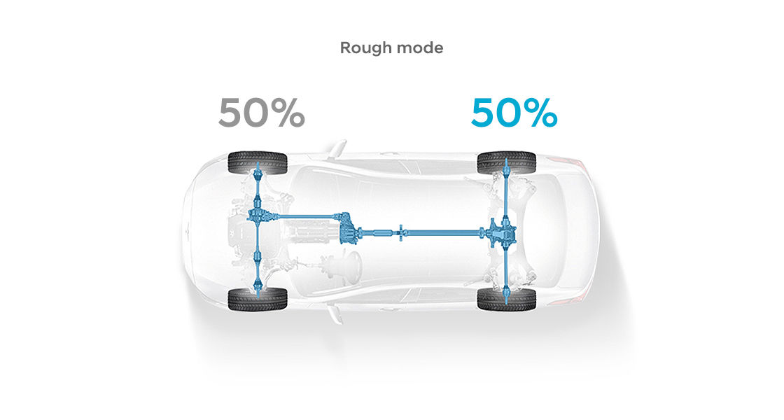 A sky view of a transparent illustration of a car indicating 50%