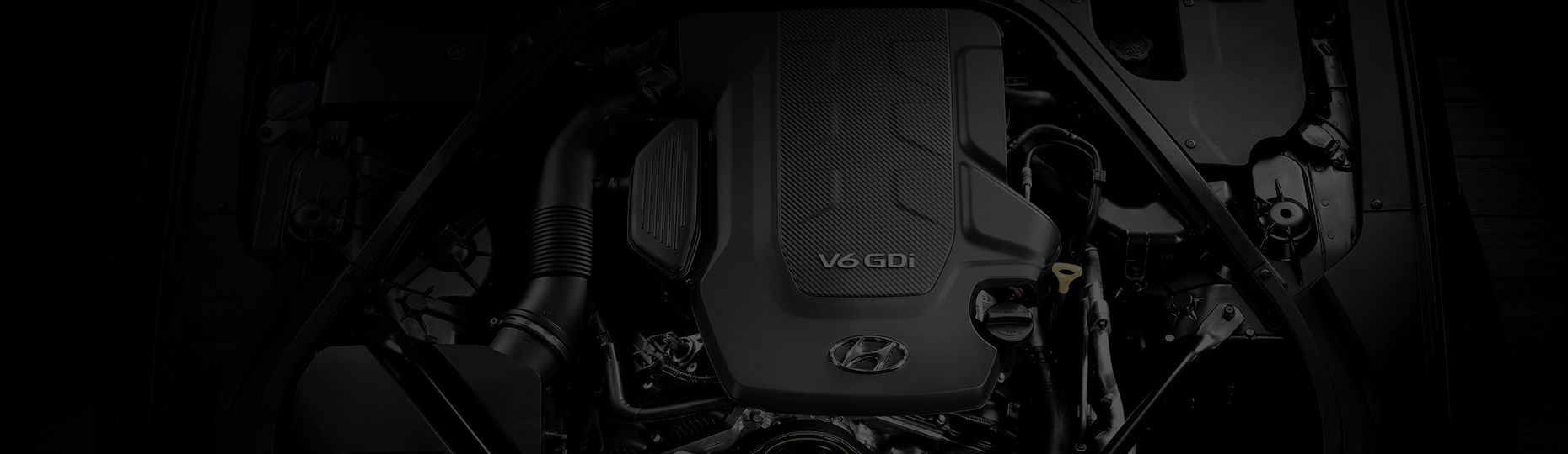 Close view of V6 GDi engine