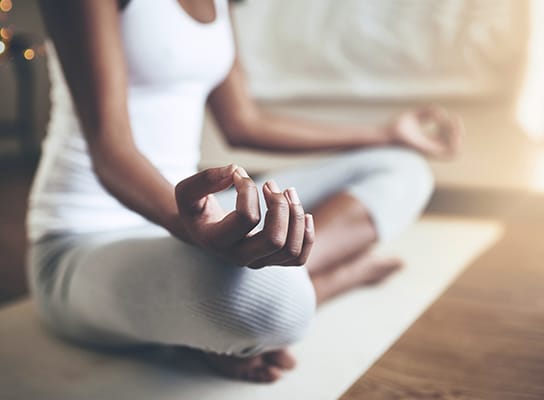 a meditating woman