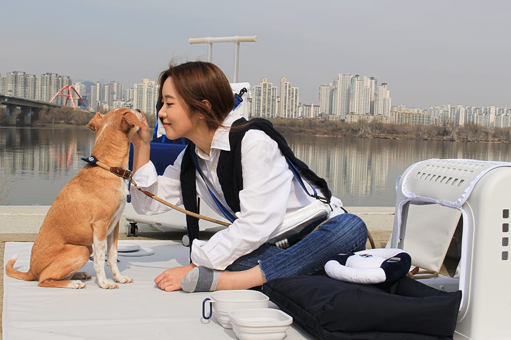Woman and dog