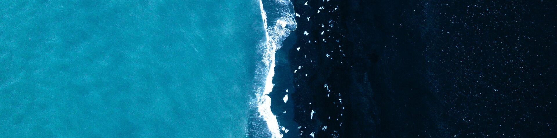 Aerial view of an ocean coastline.