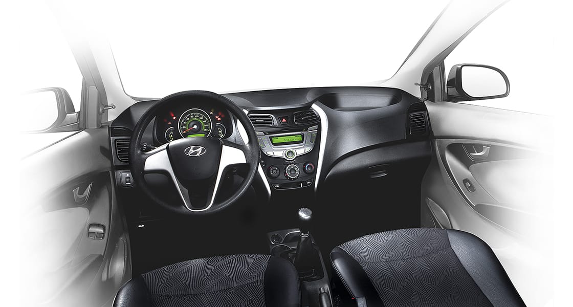 Full view of front interior with cockpit