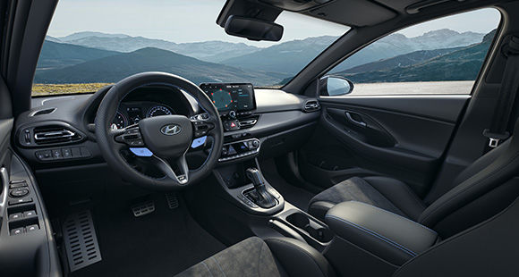 Sleek and sporty interior embraces and excites