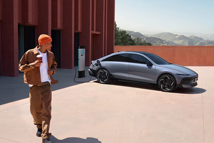 Charging lifestyle shot of IONIQ 6