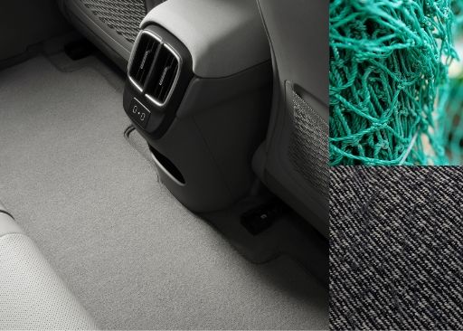 Recycled fisher-net carpets