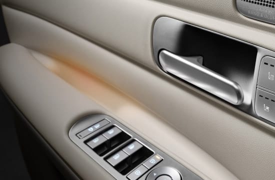 Close-up of the ambient mood lamp on the door handle