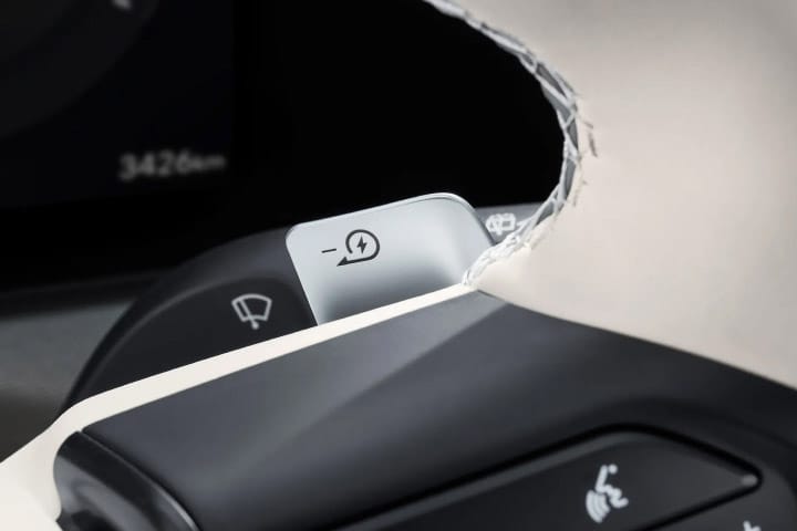 Close-up of the Regenerative Braking Paddle Shift.