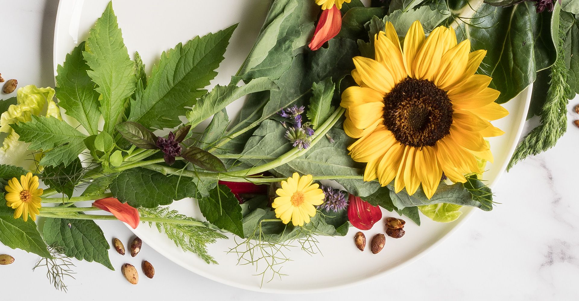 flowers on the plate