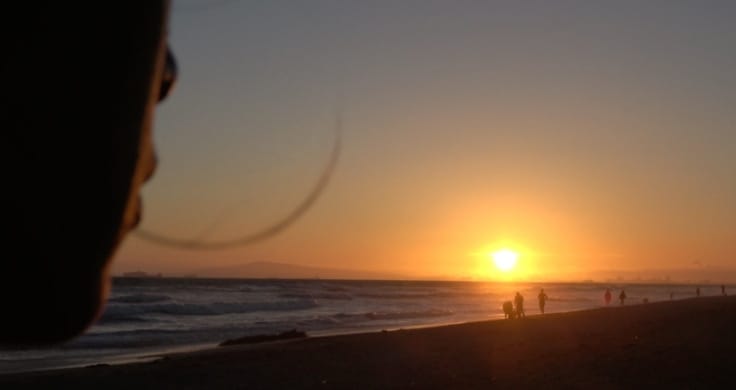 beach sunset close