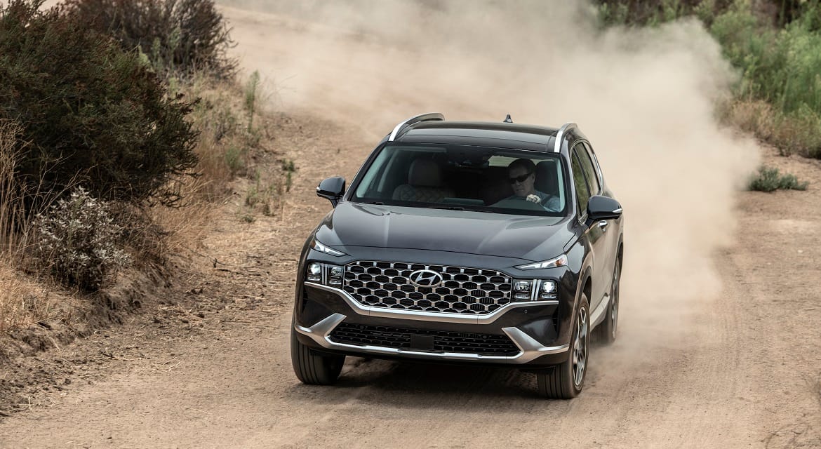 The Hyundai SANTA FE is photographed in Silverado, Calif., on July 13, 2021