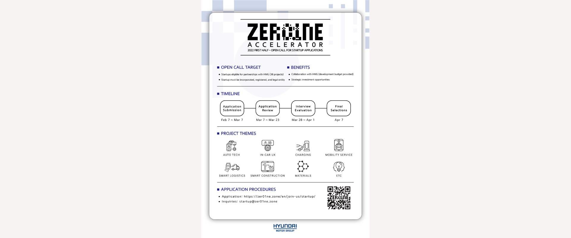 Poster of 2022 ZER01NE Accelerator First Half Open Call
