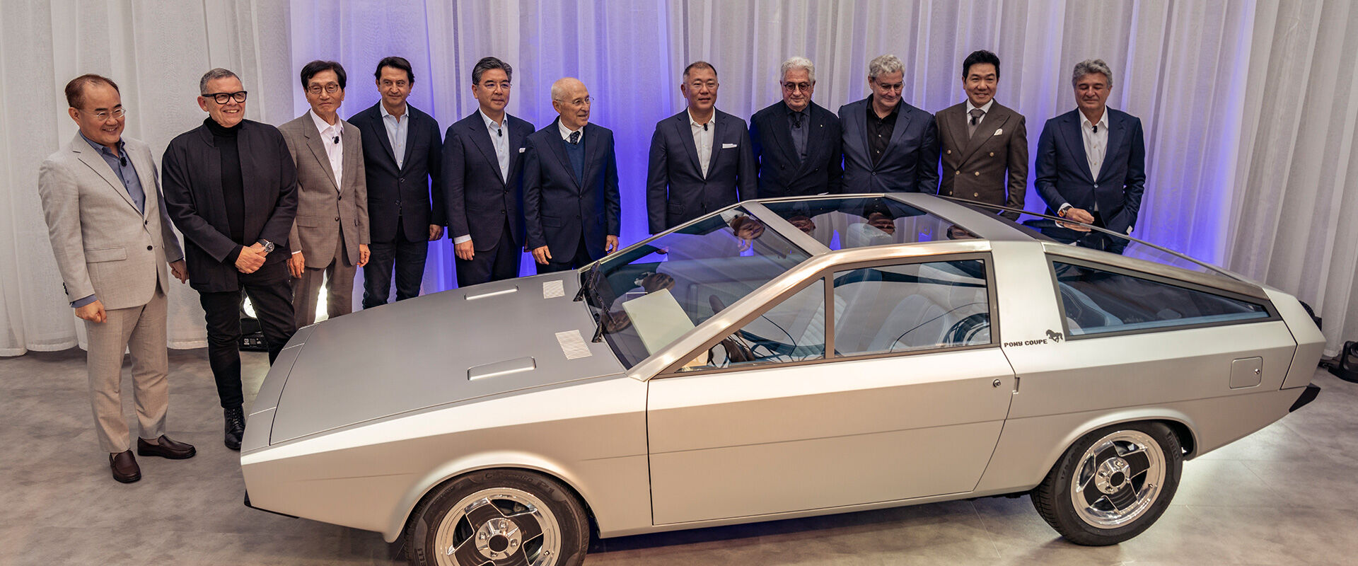 Hyundai Motor Company today celebrated the restoration of the Pony Coupe Concept car during the inaugural Hyundai Reunion held at historic Villa Pliniana in Lake Como, Italy. 