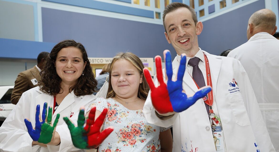 Dr. Alexandra Dreyzin, Children’s National Hospital, Raynie Clark, Hyundai Hope On Wheels National Youth Ambassador, Dr. Steven Hardy, Children’s National Hospital are photographed in Washington D.C., on Sept. 19, 2023