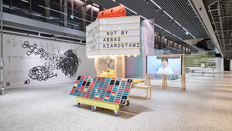 Soft Landing, 2023, Single channel video, color, sound, 30min 26sec, graphic print, mixed media, dimensions variable