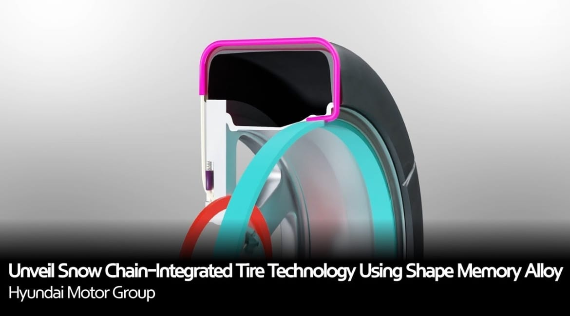 Hyundai Motor and Kia Unveil Snow Chain-Integrated Tire Technology Using Shape Memory Alloy