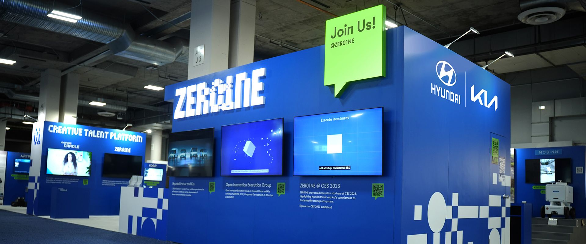 Hyundai Motor Company and Kia Corporation’s Creative Talent Platform, ZER01NE set up a Pavilion at Venetian Expo, Hall G, Eureka Park, in Las Vegas, Nevada during the CES 2024 period.