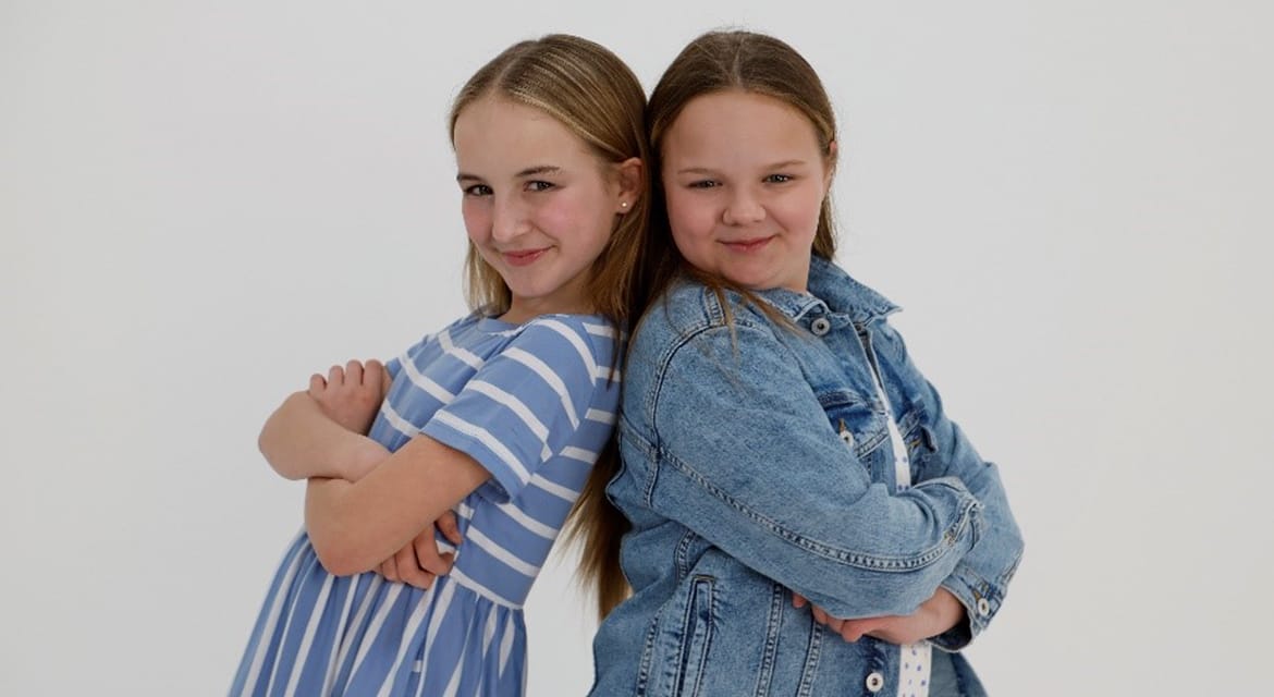 Hyundai Hope On Wheels National Youth Ambassadors Emmy Cole and Raynie Clark are photographed on March 10, 2024 (Photo/Hyundai)