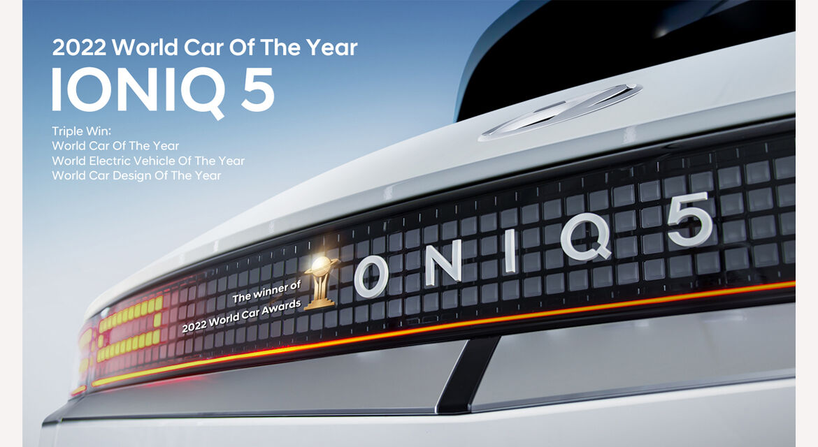 Hyundai IONIQ 5 as World Car of the Year, World Electric Vehicle and World Car Design of the Year (2022)