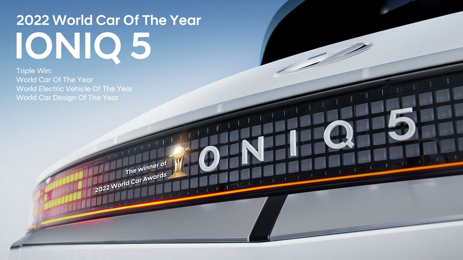 Hyundai IONIQ 5 as World Car of the Year, World Electric Vehicle and World Car Design of the Year (2022)