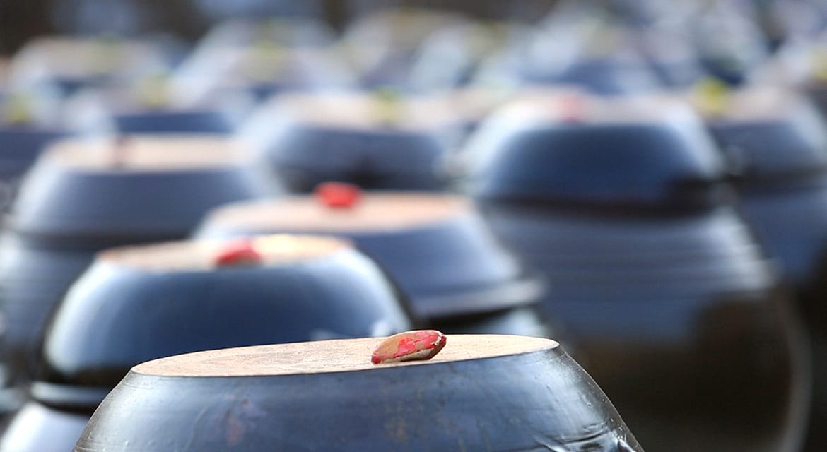 Clay pots - or hangari - are used to age liqors, resulting in different flavors for different seasons ©  Korean Educational Broadcasting System
