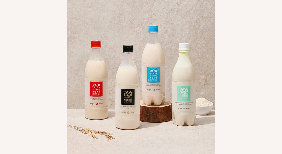 Neurin Maeul Makgeolli, or Slow Village Makgeolli, has a different makgeolli for each season, offering different flavour profiles © 느린마을막걸리