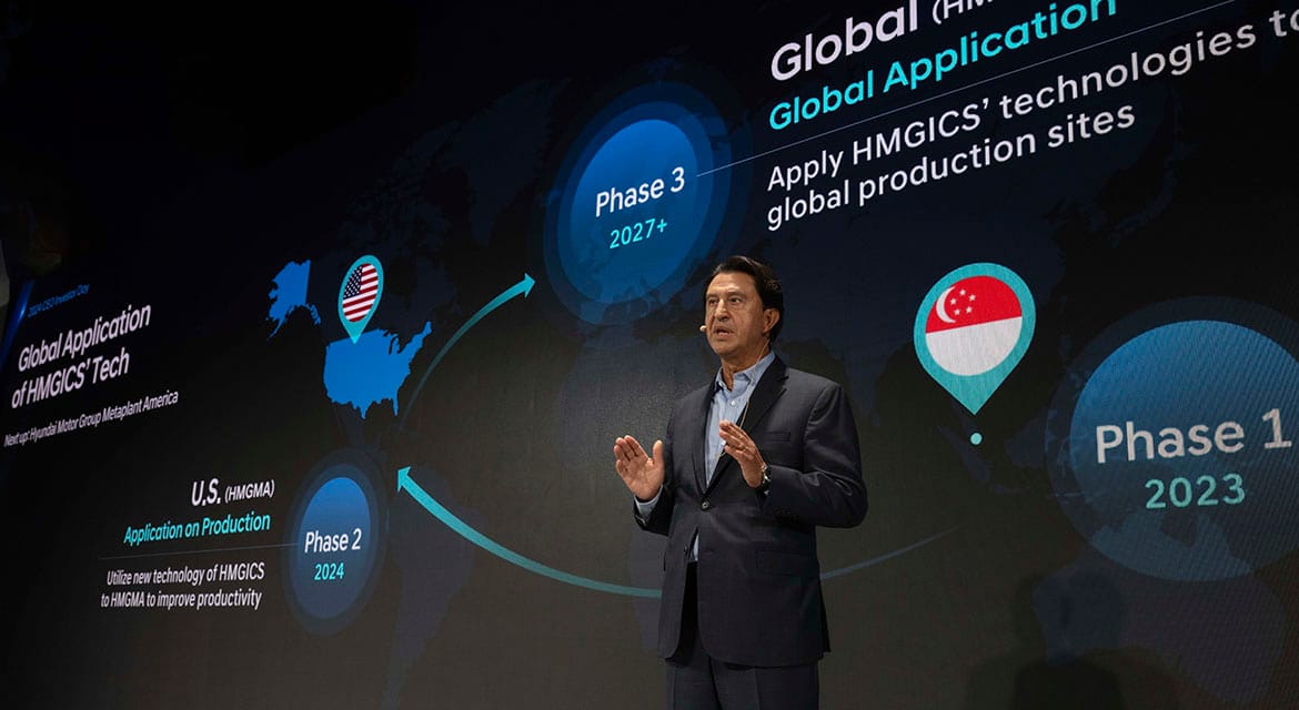 Hyundai Motor expands HMGICS’ innovative production technologies from HMGMA to other global manufacturing sites, adopting advanced vision technology and logistics robots.