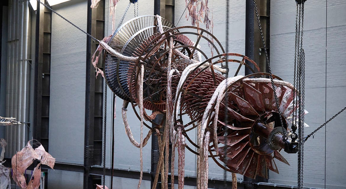 Hyundai Commission: Mire Lee: Open Wound, Installation View. Photo © Tate (Ben Fisher Photography) 