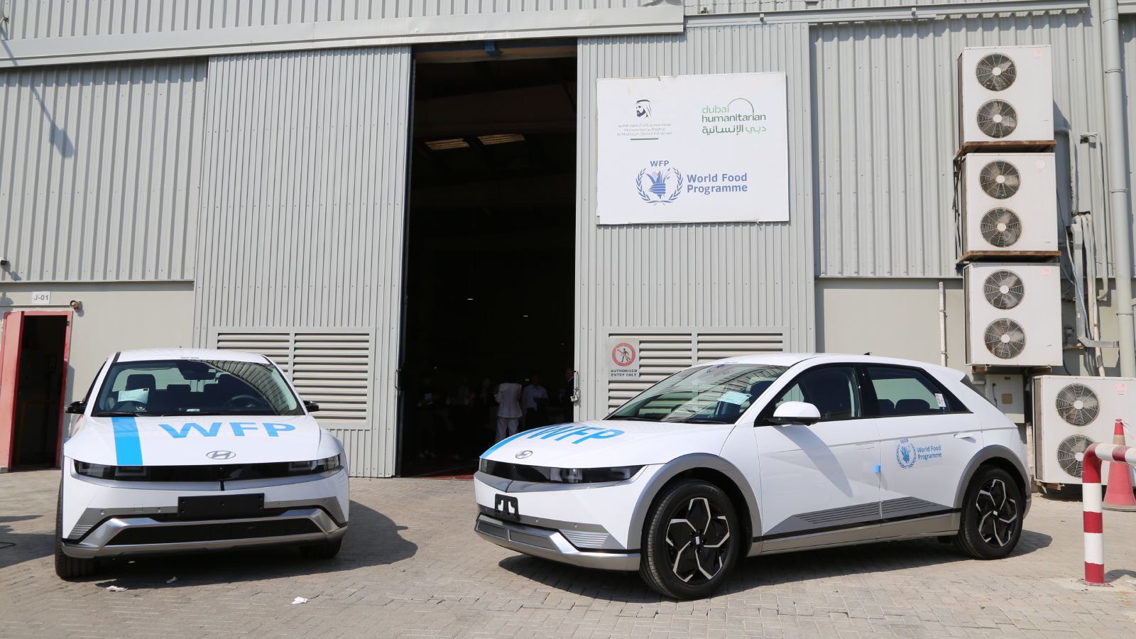 UN WFP members test-driving the IONIQ 5 