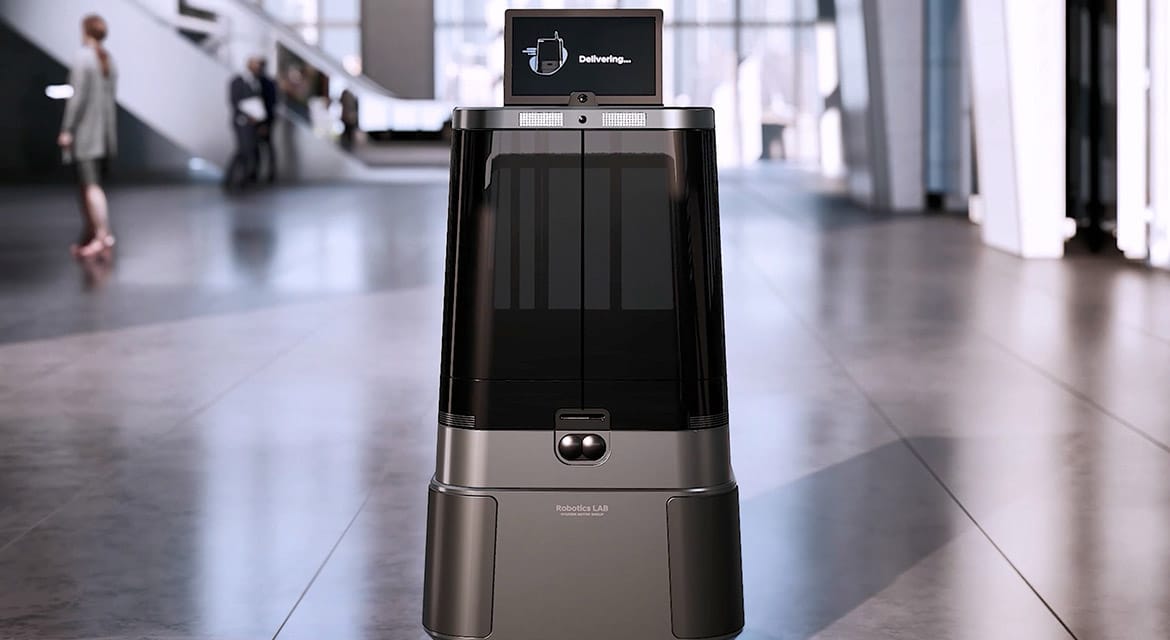 DAL-e Delivery robot integrates seamlessly with its smart surroundings to take the sting out of coffee and package deliveries