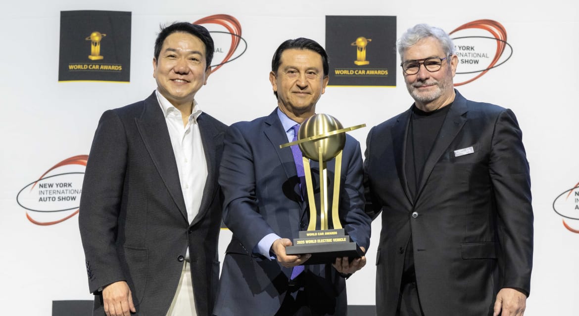 SangYup Lee, José Muñoz and Luc Donckerwolke at 2025 WCA ceremony