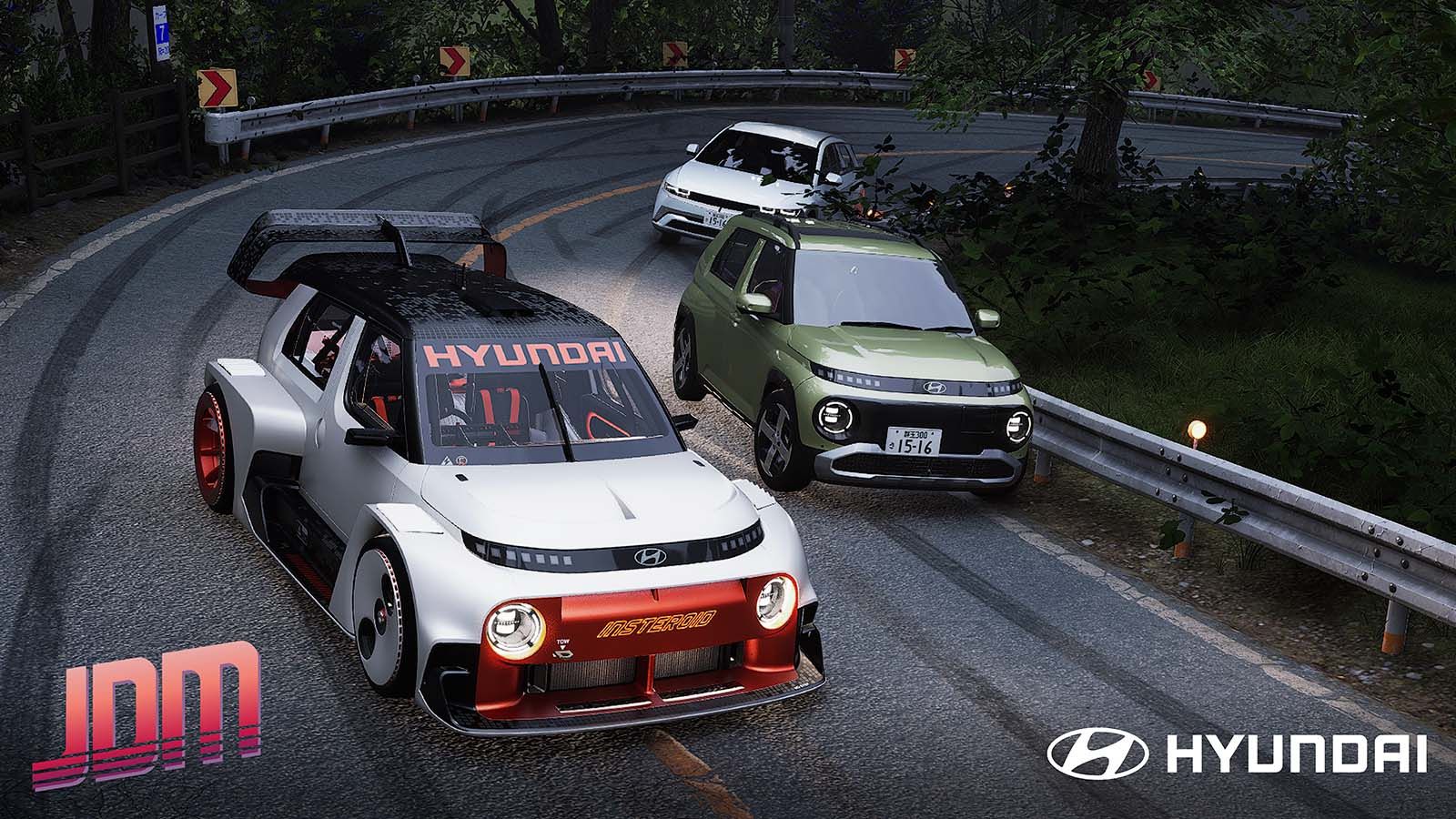 Hyundai Motor Company is debuting its cutting-edge electric concept vehicle, INSTEROID, in the drift racing game JDM: Japanese Drift Master.