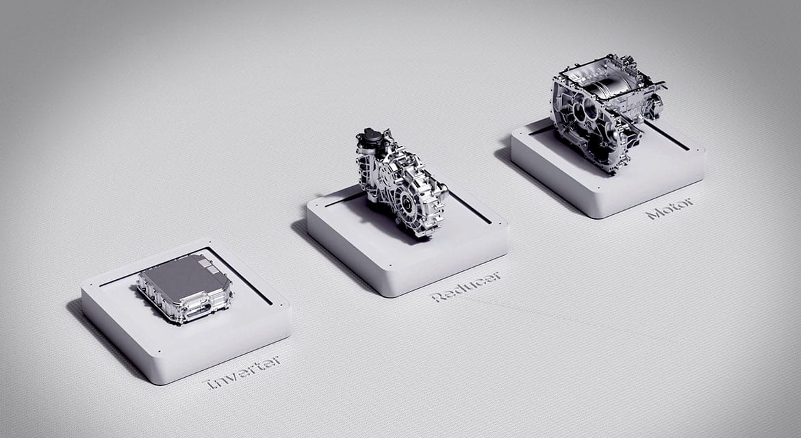 The EV power electric system consists of three essential components: inverter, motor and reducer