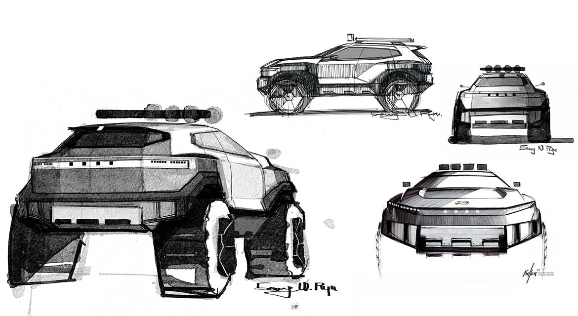 Hyundai released this teaser sketch of the CRATER Concept today,  ahead of its AutoMobility LA 2025 media day debut on Nov. 20, 2025.