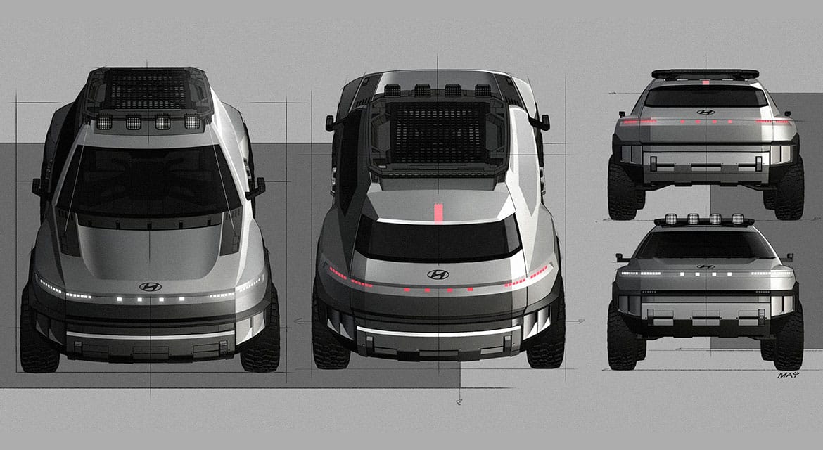 Hyundai released this teaser sketch of the CRATER Concept today,  ahead of its AutoMobility LA 2025 media day debut on Nov. 20, 2025.