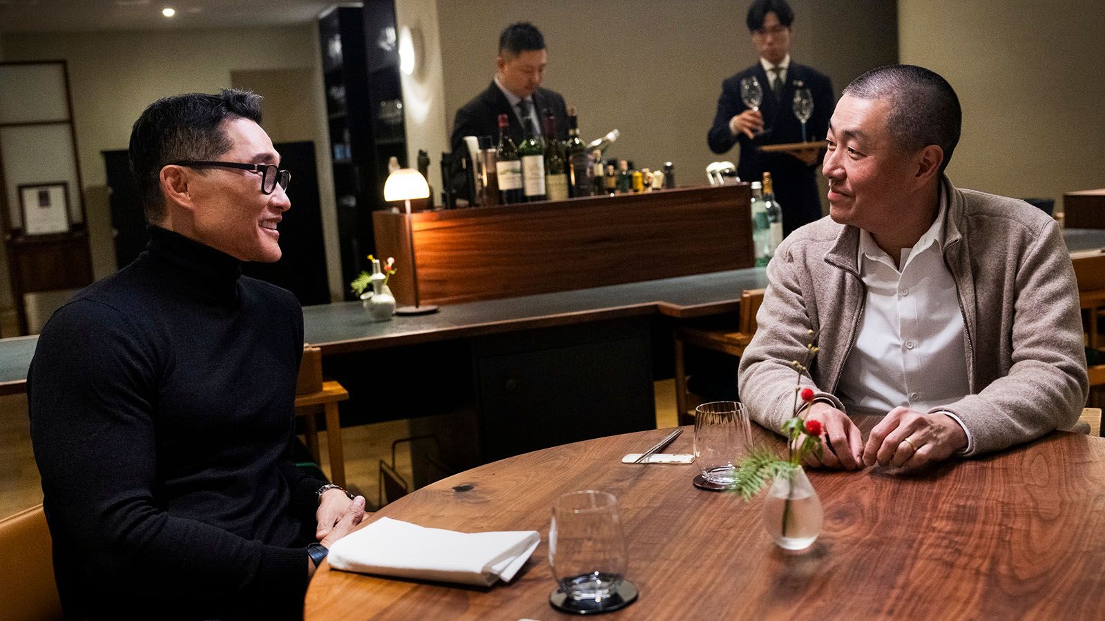 Host Daniel Dae Kim with three-Michelin-star chef Corey Lee, visionary behind Benu and Na Oh