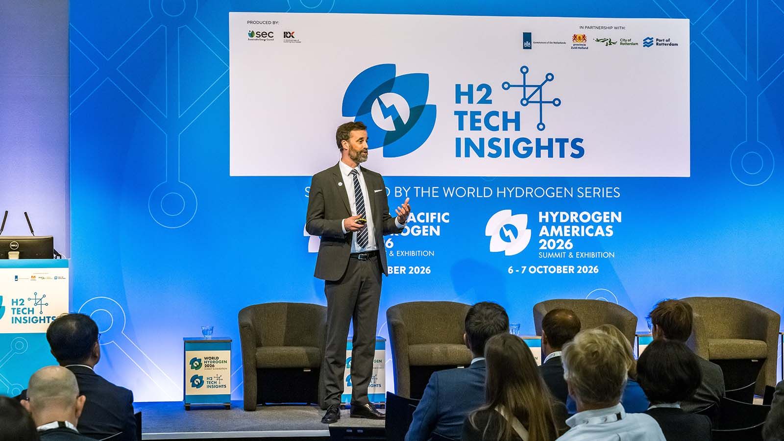 Mark Freymüller, CEO of Hyundai Energy & Hydrogen Europe, on the H2 Tech Insights Stage at the World Hydrogen Summit 2026
