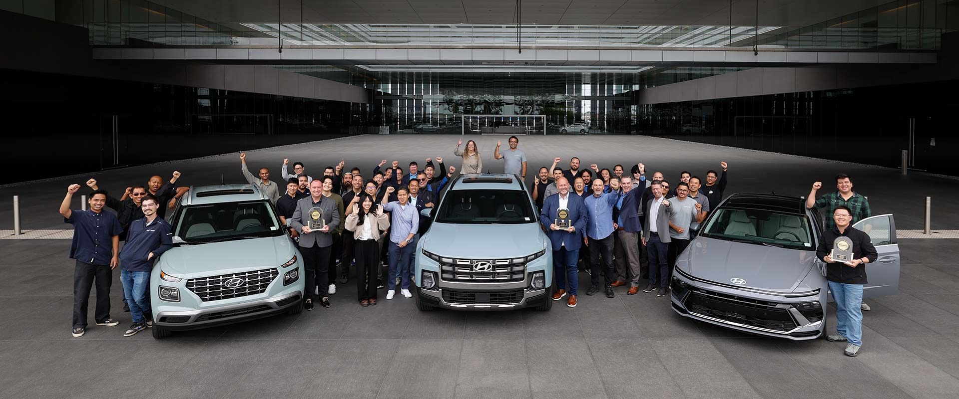 The JD Power team presents 2026 U.S. IQS trophies to Hyundai Motor North America’s Quality and Product Planning teams in Fountain Valley, Calif., June 23, 2026.