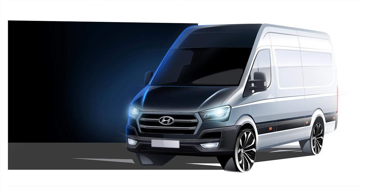 Hyundai Motor announces the arrival of a new cargo van H350 for Europe (exterior sketch)