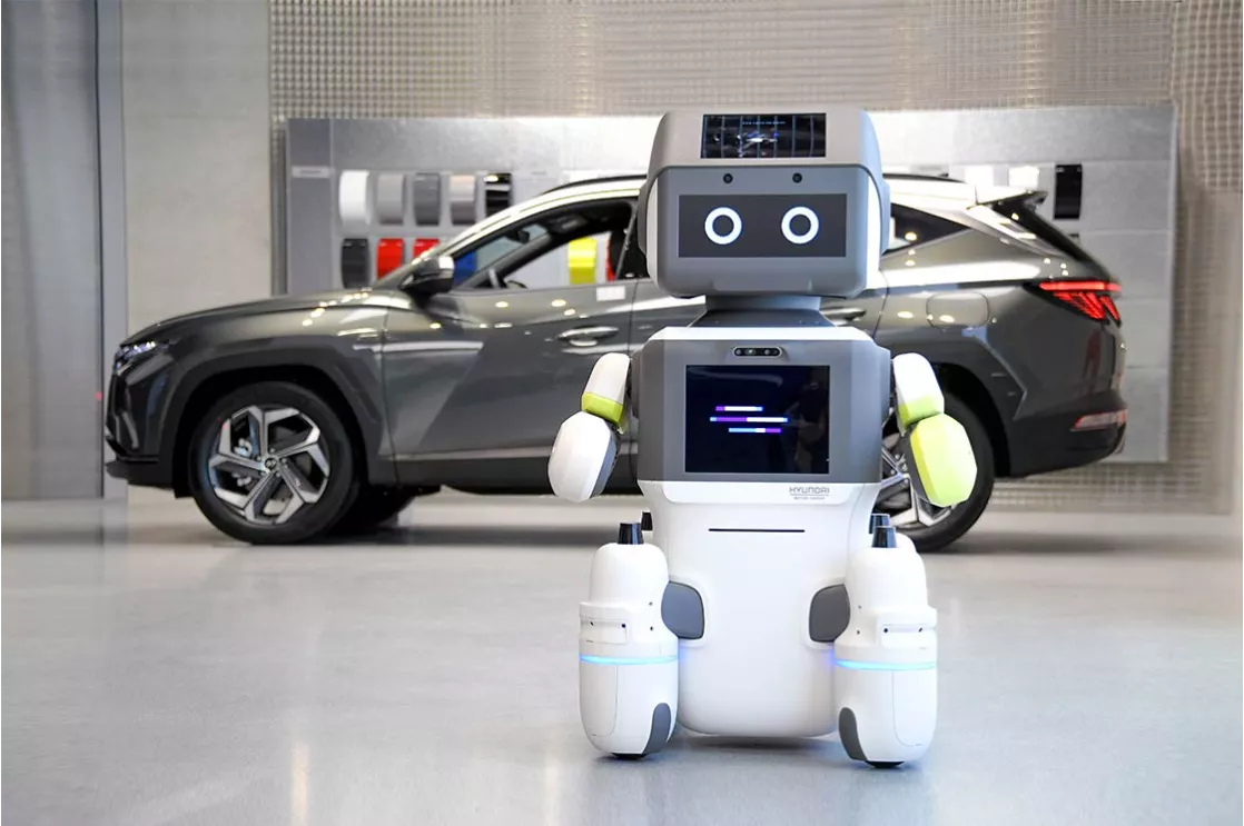 Hyundai Motor Group Introduces Advanced Humanoid Robot \'DAL-e\' for ...: DAL-e là một chiếc robot hiện đại và thông minh được giới thiệu bởi Hyundai Motor Group. Với khả năng tương tác và phục vụ khách hàng, DAL-e đã chinh phục được rất nhiều người nhờ khả năng nói chuyện và đưa ra các dịch vụ tuyệt vời, đáp ứng nhu cầu của khách hàng. Bấm vào ảnh liên quan để khám phá thêm về sức mạnh và tính năng của DAL-e, chiếc robot đầy tiềm năng cho tương lai.