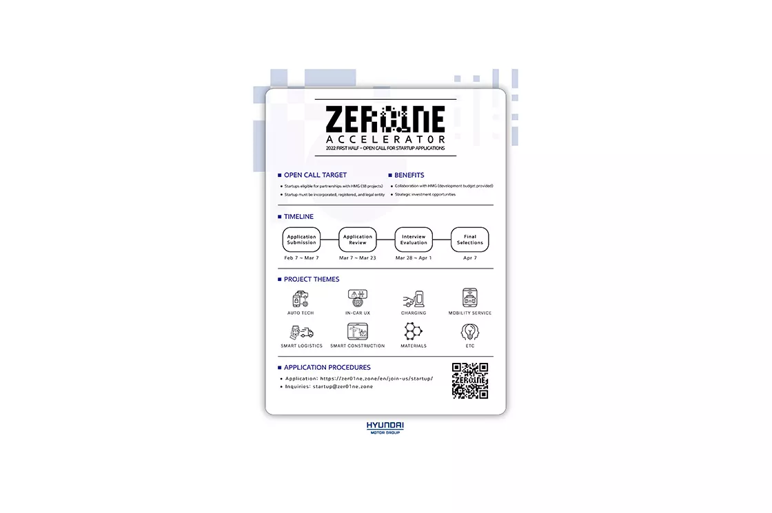 Poster of 2022 ZER01NE Accelerator First Half Open Call
