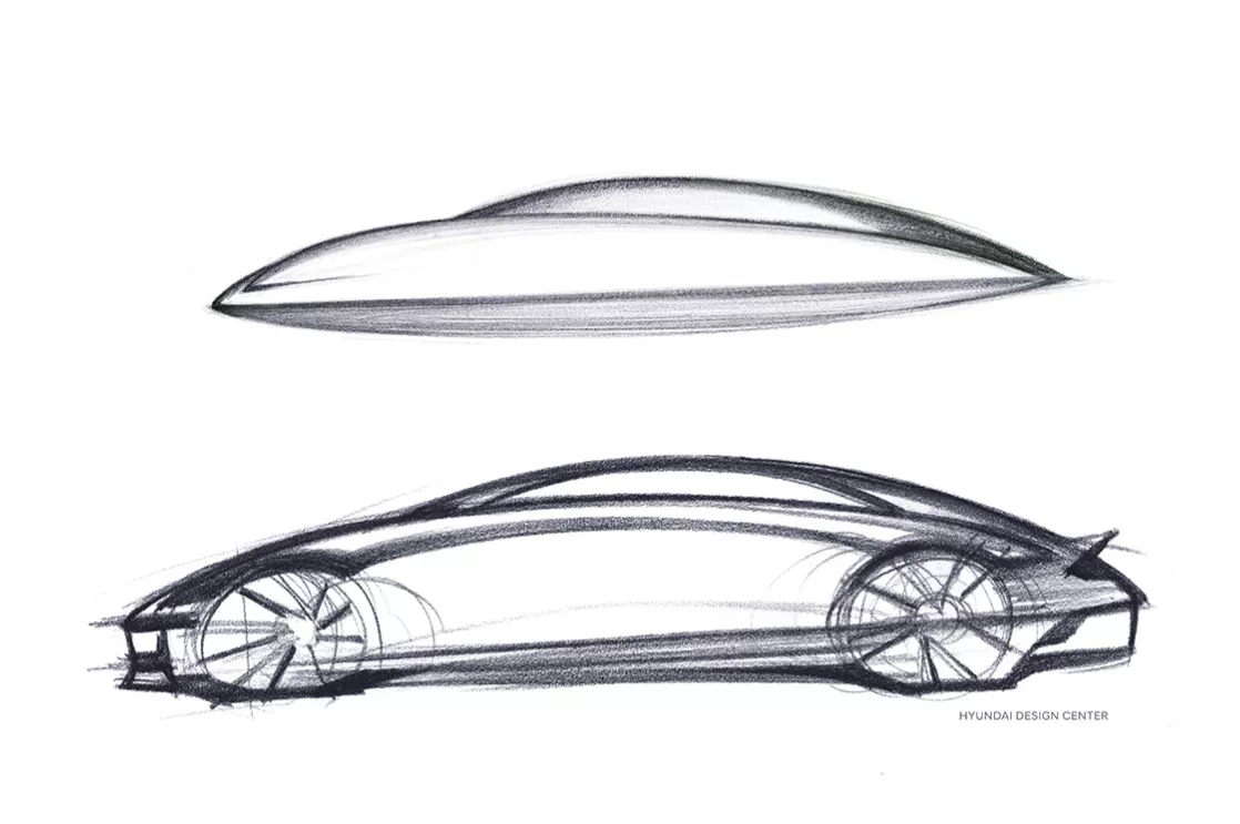 HMC today revealed a design concept sketch of its highly anticipated IONIQ 6 the second model in Hyundais IONIQ allelectric vehicle lineup brand 