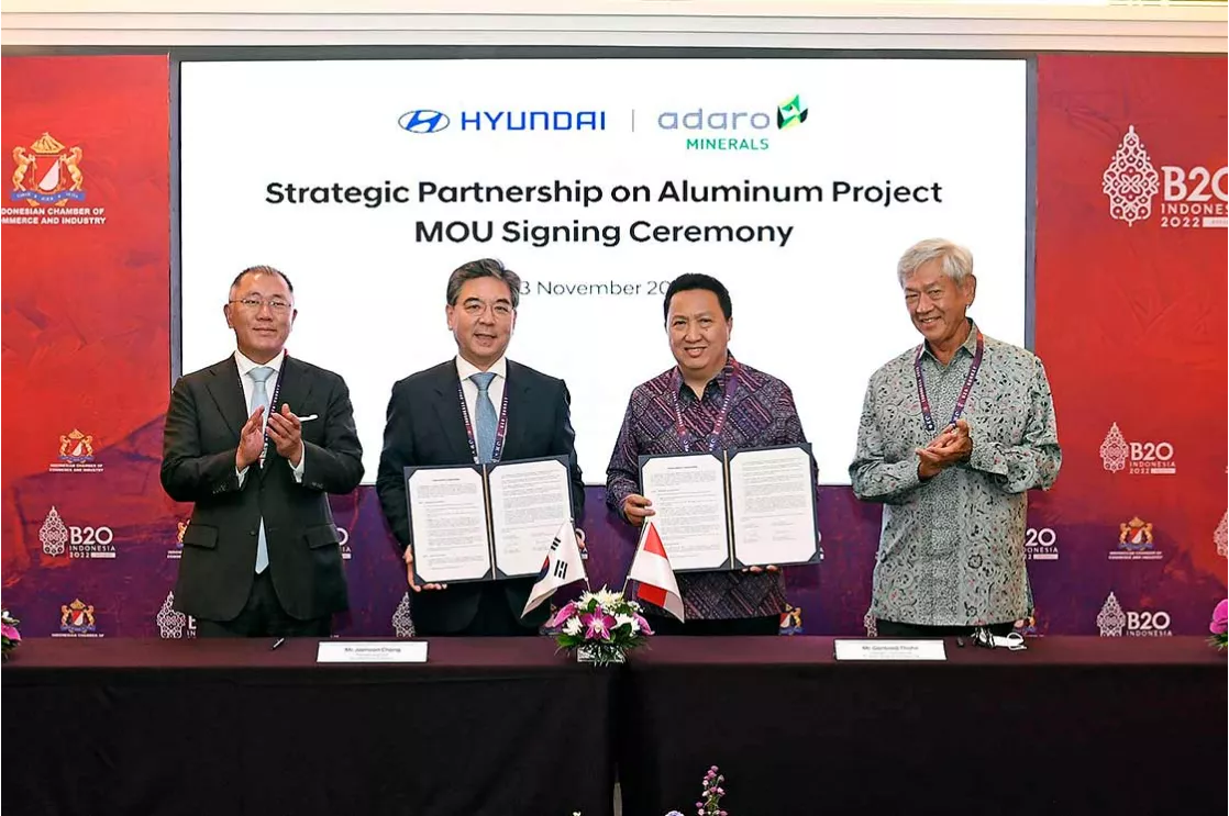 Hyundai Motor Company and PT Adaro Minerals Indonesia, Tbk. Signed a Memorandum of Understanding to Secure Aluminum Supply in the Face of Growing Demand for Automobile Manufacturing