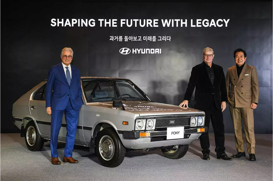 Hyundai Motor and Legendary Designer Giorgetto Giugiaro Collaborate to Rebuild Original 1974 Pony Coupe Concept