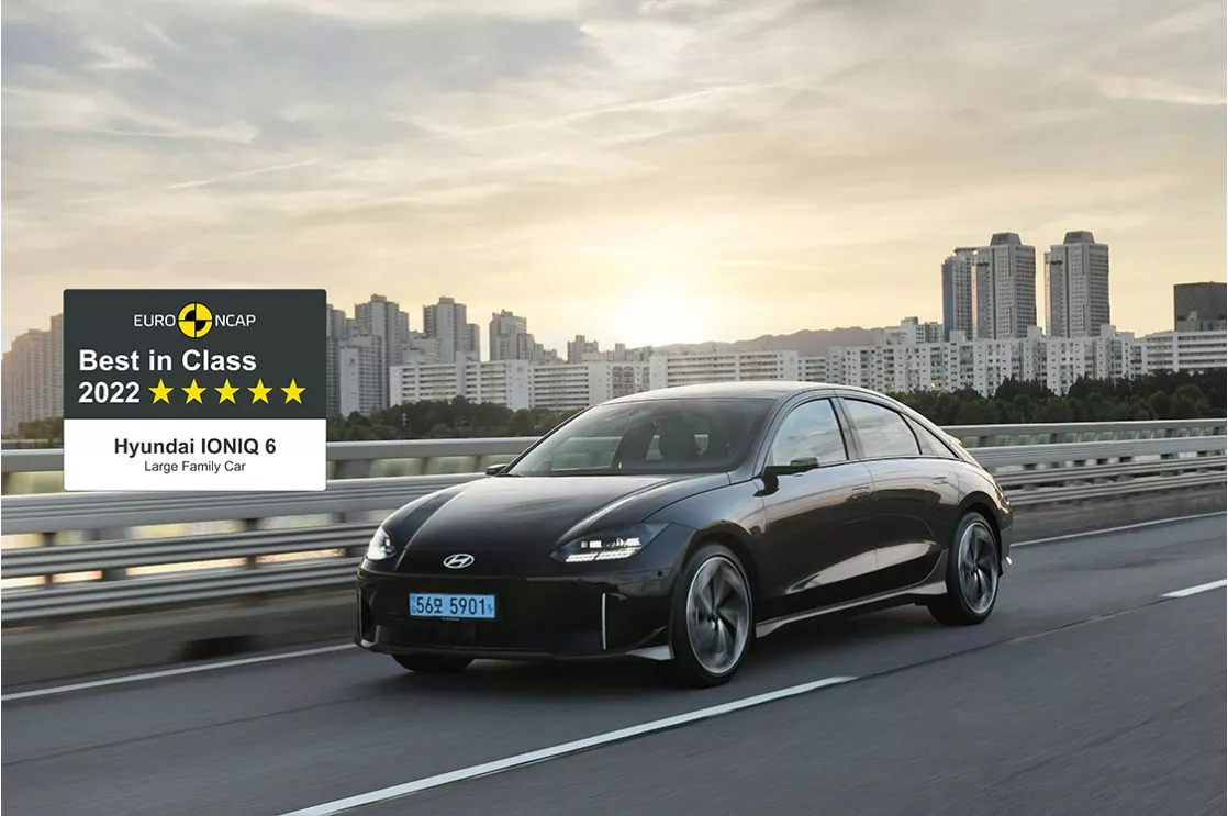 Hyundai IONIQ 6 is Euro NCAP’s ‘Best in Class’ Car 2022 in the ‘Large Family Car’ category