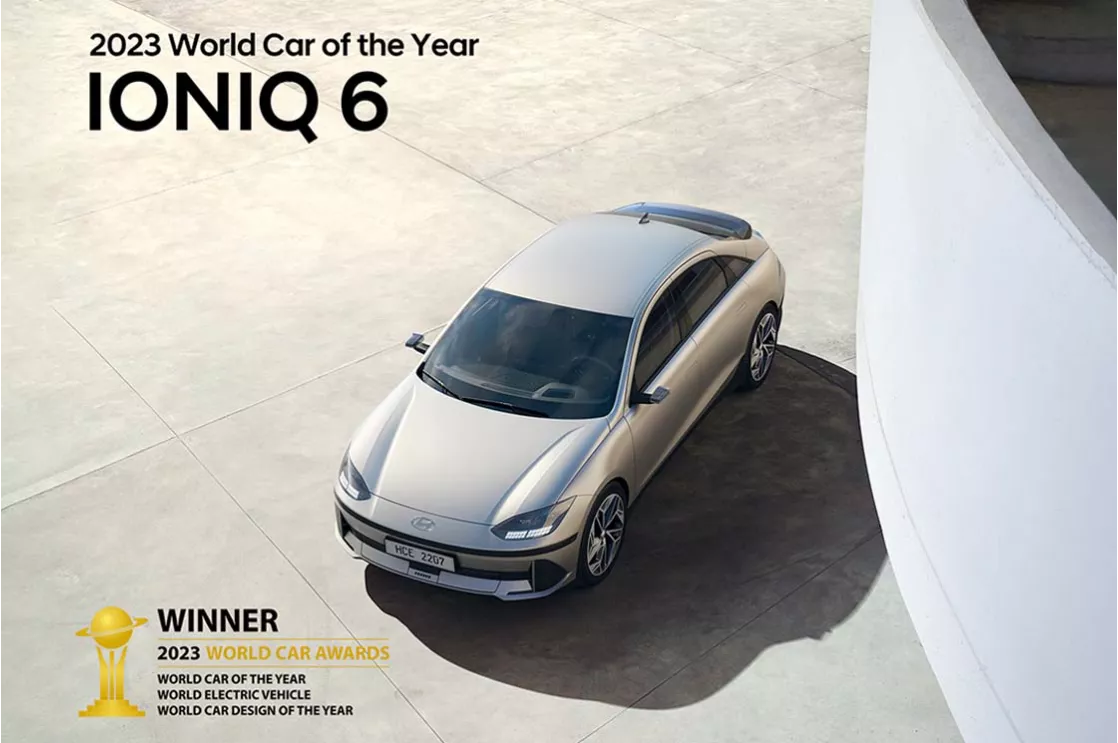 Hyundai Motor Company’s acclaimed IONIQ 6 Electrified Streamliner has won the prestigious World Car of the Year, World Electric Vehicle and World Car Design of the Year, lauded by an international jury for its unique aerodynamic design and outstanding all-electric range.
