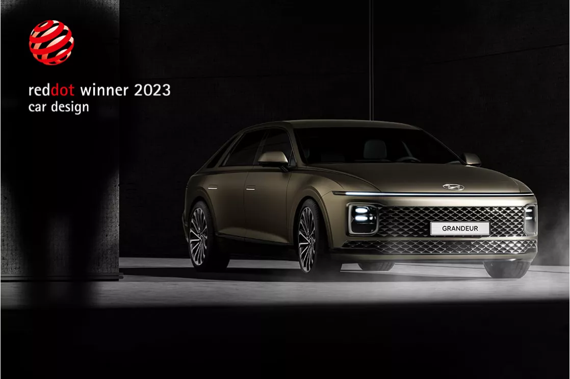 Hyundai Motor Company today reaffirmed its global design leadership by winning two prestigious 2023 Red Dot Awards, one for its Hyundai Grandeur in the Cars and Motorcycles category and another for the Urban Type E-pit Ultra-fast Charger in the Product Design category.